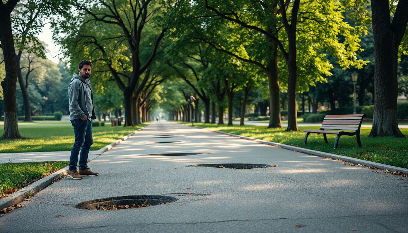 A parkban lévő kátyúk megzavarhatják pihenésed nyugalmát.