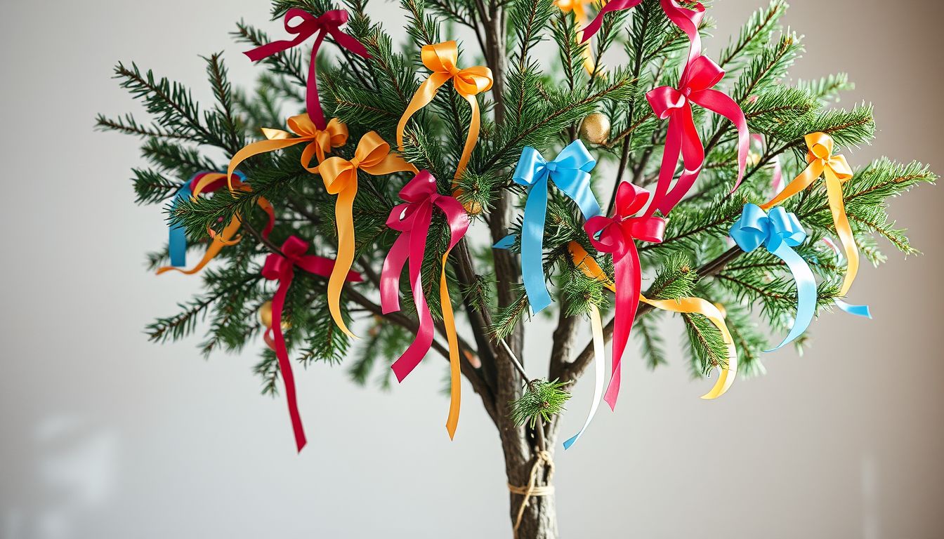 A szalaggal díszített fa álmunkban a bőség jele.