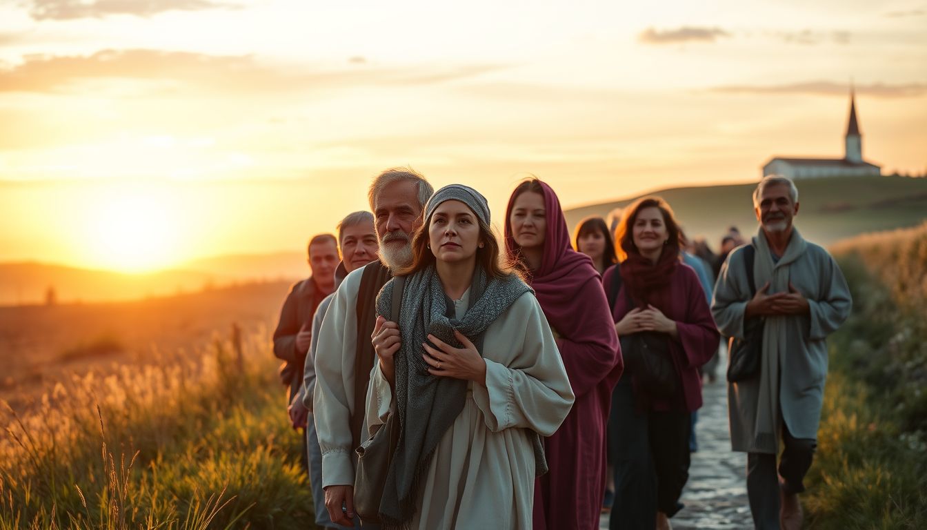 A búcsújárás során az érzelmek a belső megújulást tükrözik.