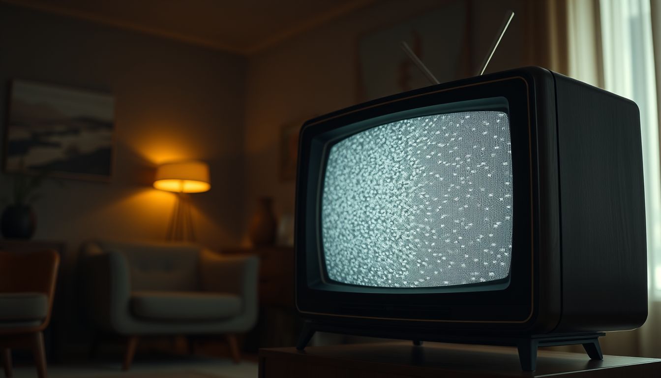 A fekete-fehér televízió múltbéli emlékeket és nosztalgiát jelképez.