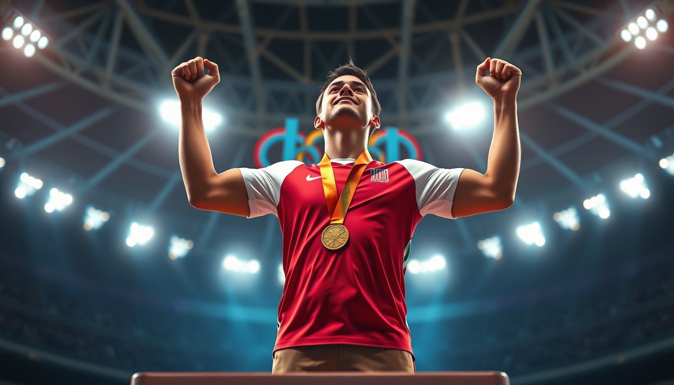 Az olimpiai aranyérem álomban siker és kitartás jelképe.