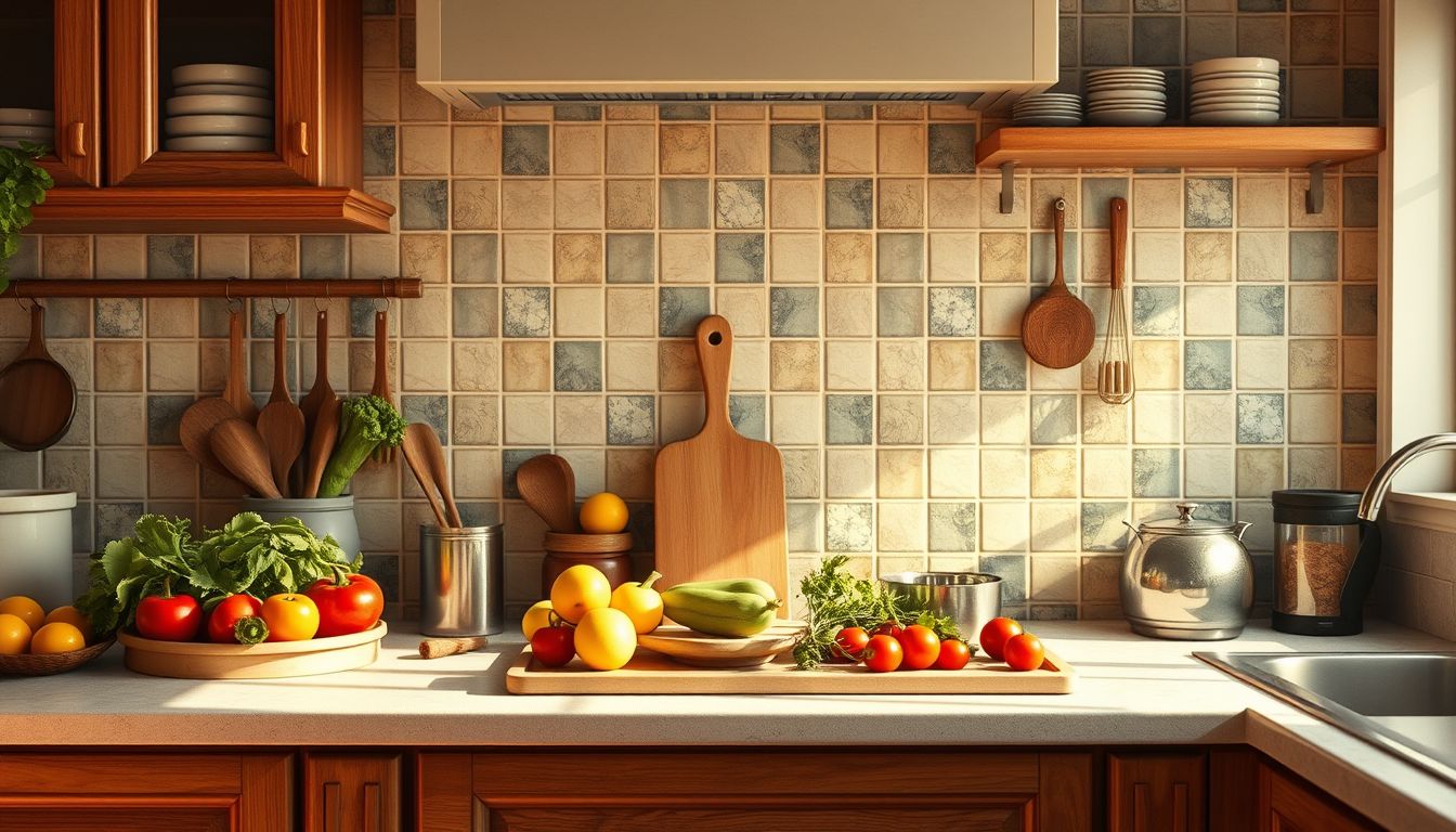 A csempézett konyha álomban az otthoni kreativitás szimbóluma.