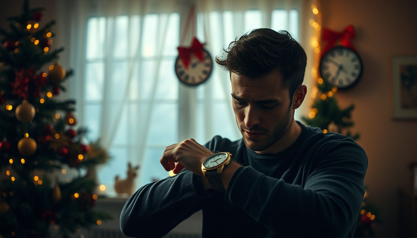 Karácsonyi késés álomban a stressz és időkezelési problémák jele.