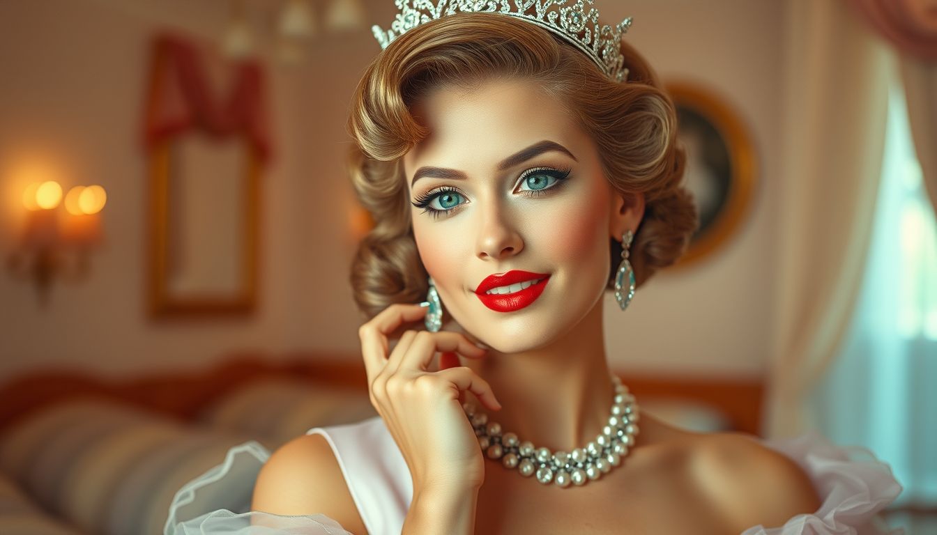 Pin-up szépségverseny álomban önbizalmat és vonzerőt jelképez.