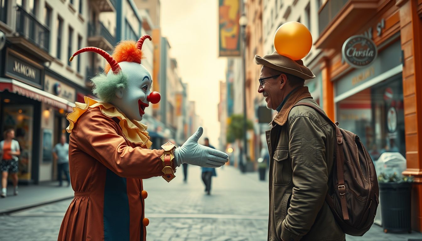 A pojáca álom humorral oldja a váratlan nehézségeket.