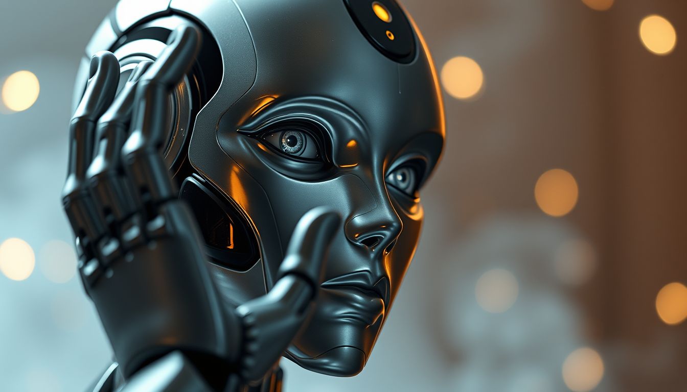 A robot tökéletessége az önkontroll és precizitás jelképe álomban.