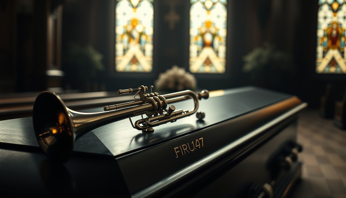 A trombitaszó temetésen gyász és lezárás szimbóluma álomban.