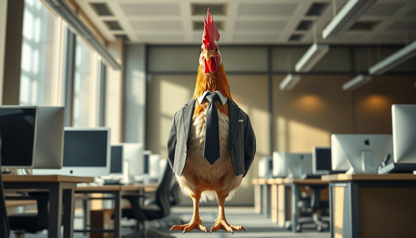 A tyúk munkahelyi álomban a kitartó munkát jelképezi.