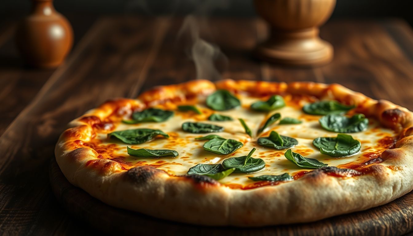 A spenótos pizza álomban a harmónia és feltöltődés jele.