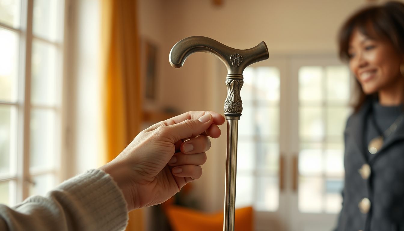 A sétabot ajándékba kapása megtámogatás és új kezdet jele.