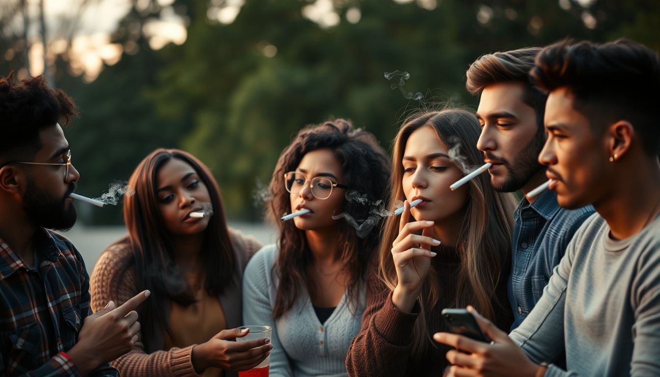 Cigarettázás társaságban álomban összetartozást és kommunikációt jelképez.