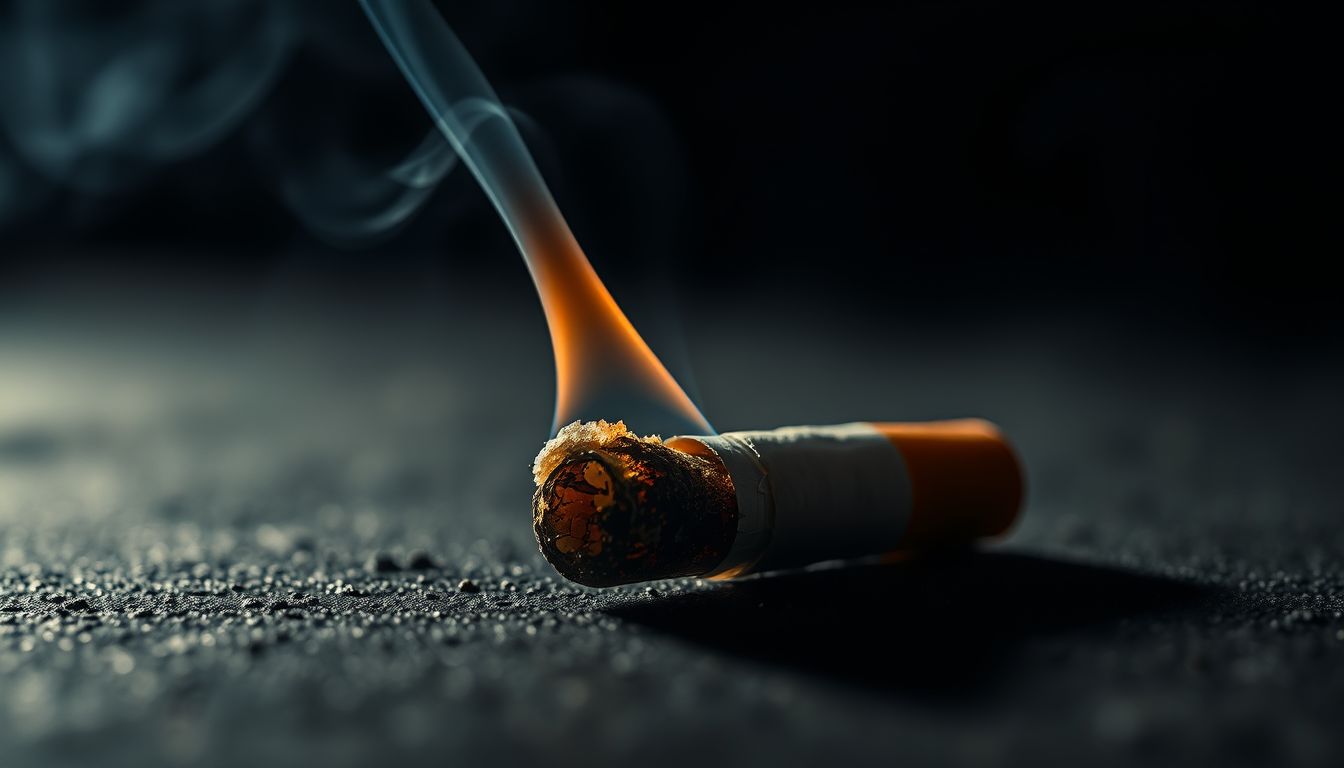Égő cigarettacsikk álomban a stressz és veszteség jele lehet.