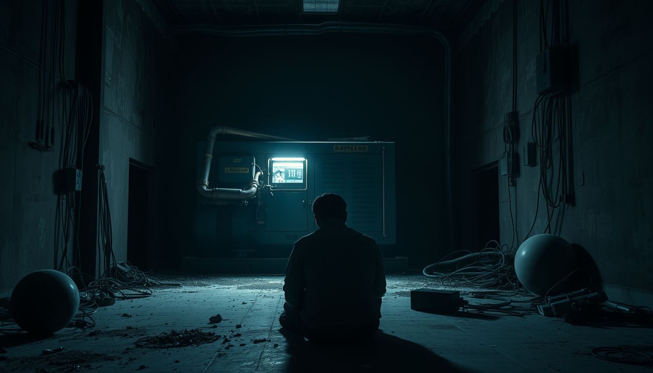 Álomban leálló generátor az energiavesztés szimbóluma.