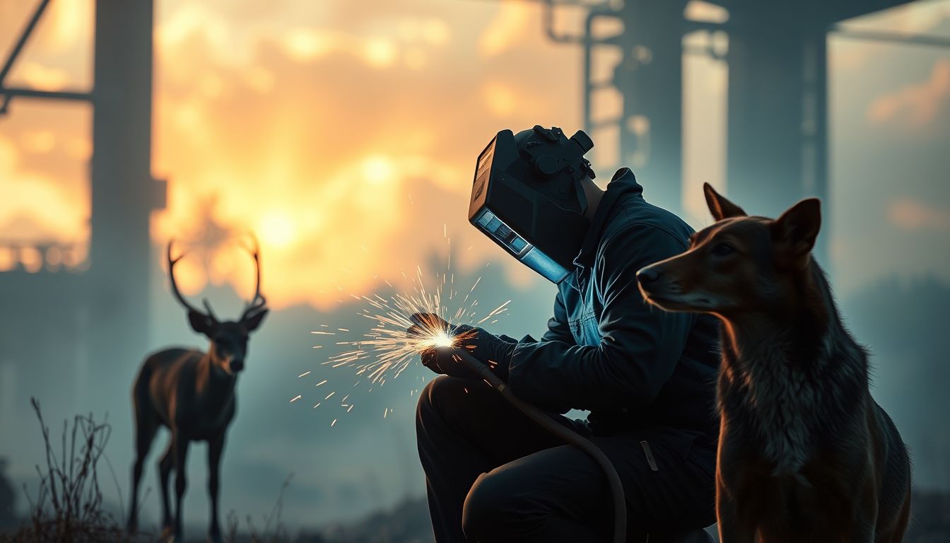 Álombeli hegesztés állattal a kapcsolat megerősítését jelzi.