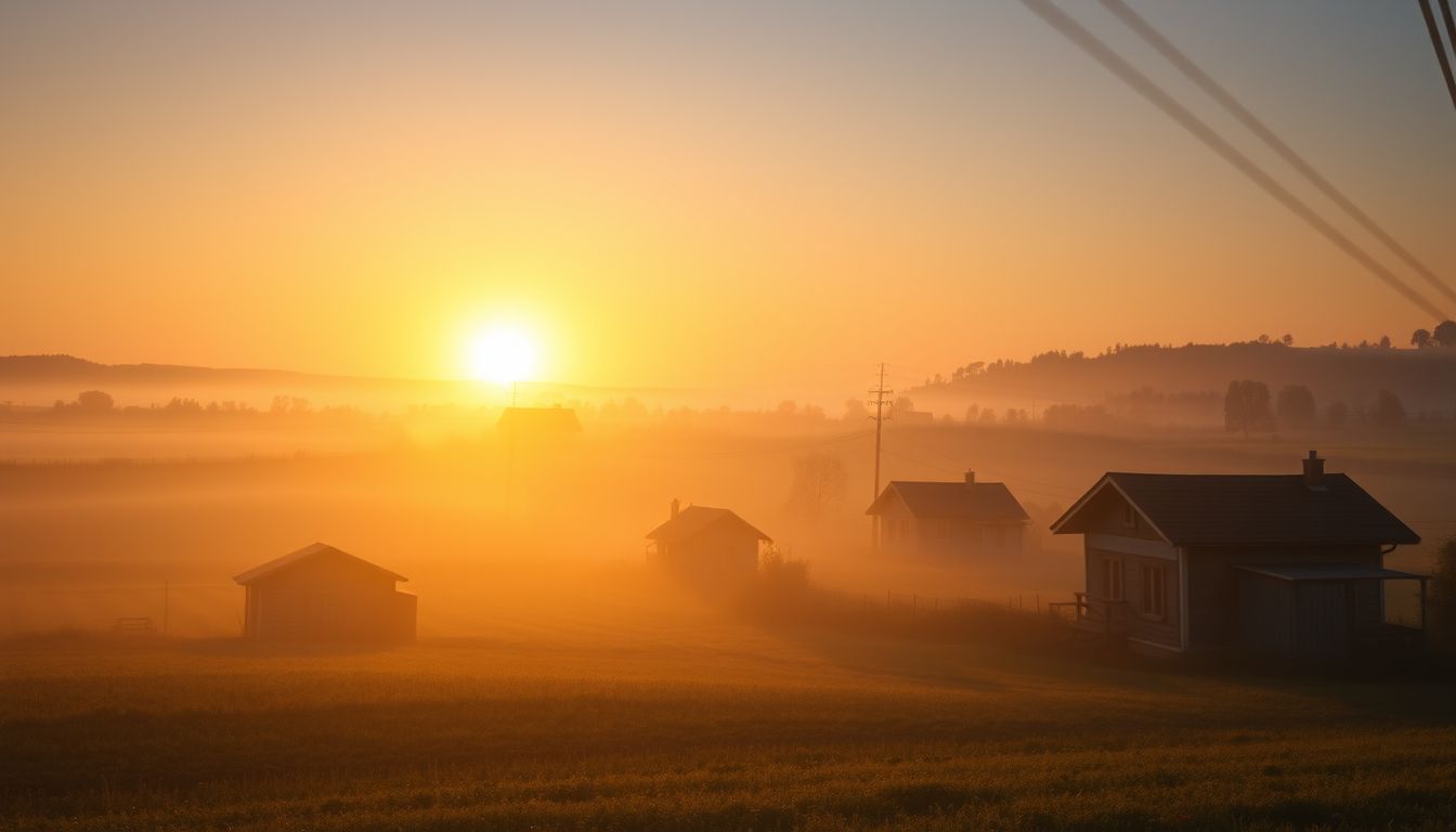 A napkelte falun az ősi gyökerek felé vezető út.