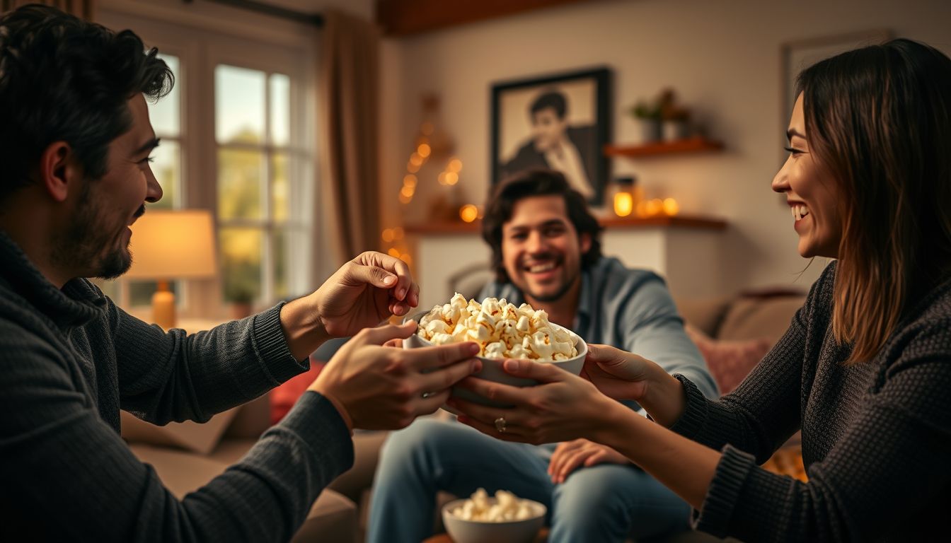 Álombeli popcorn eladás nagylelkűséget és közösségi megosztást jelképez.