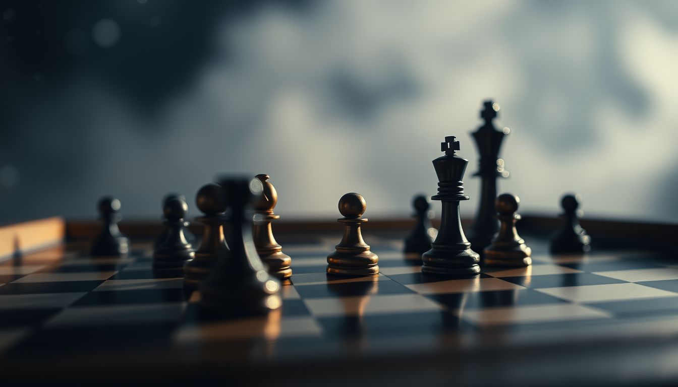 A sakktábla verseny álomban a stratégiai döntéseket szimbolizálja.