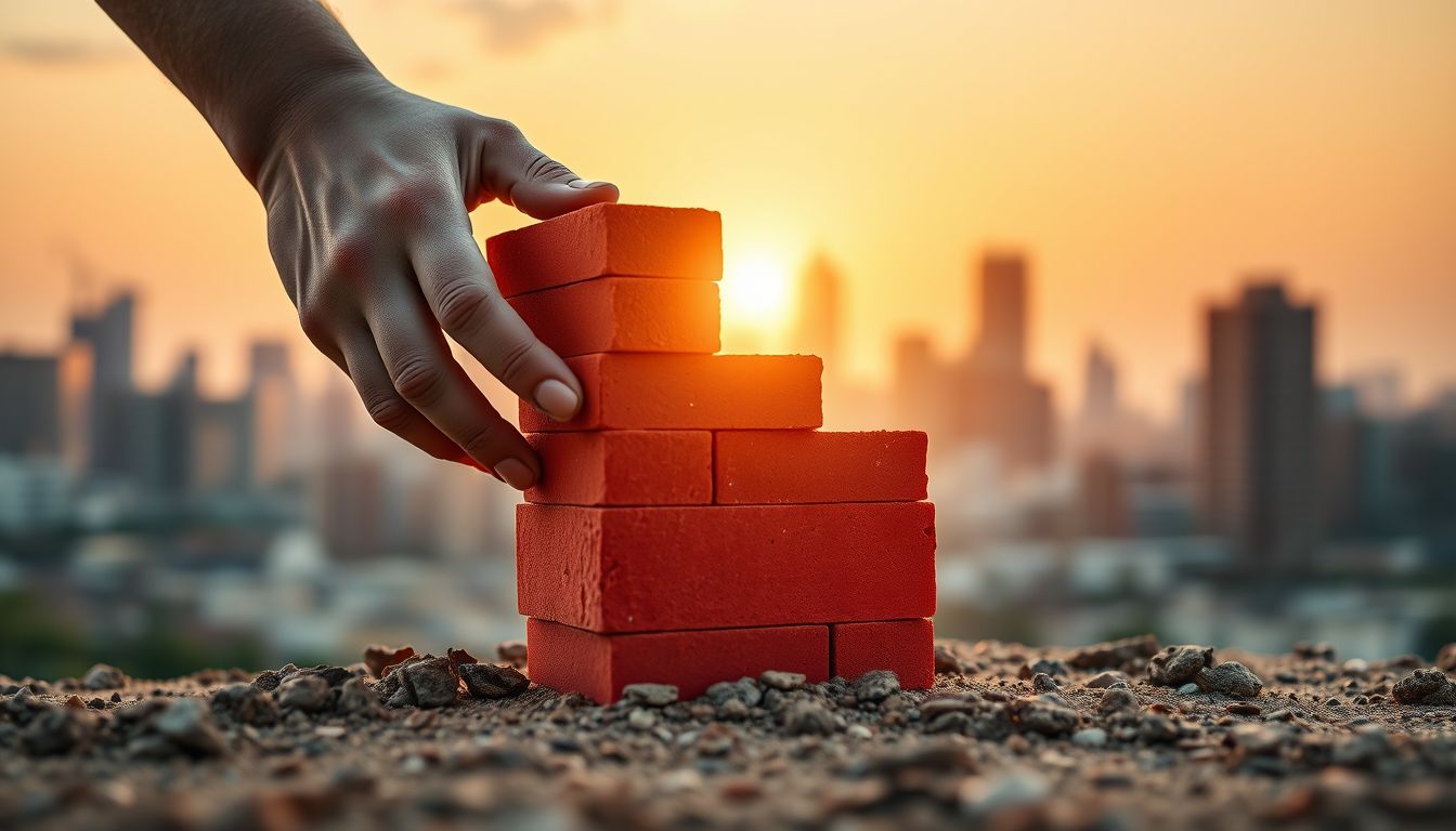 A tégla álomban a stabilitás és biztonság alapját jelenti.