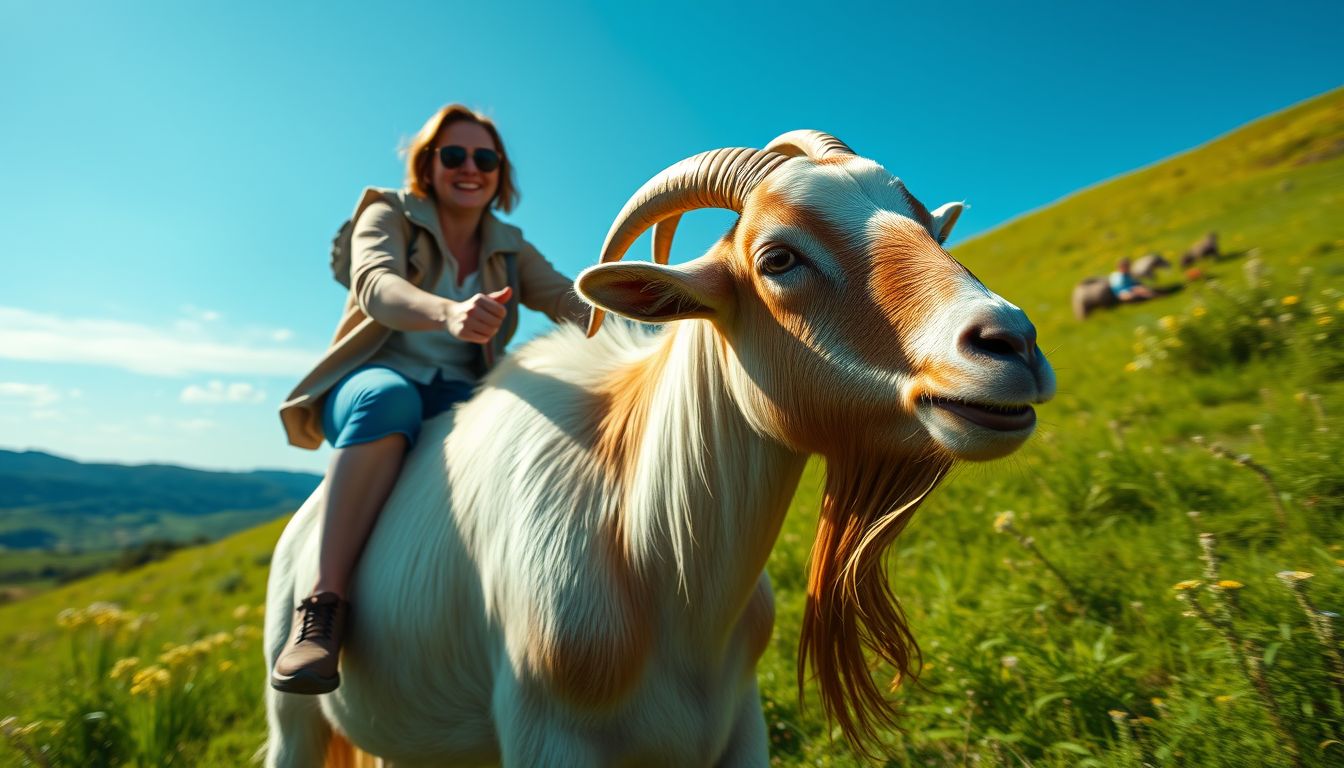 A kecskén lovaglás új kihívások és önállóság jele.