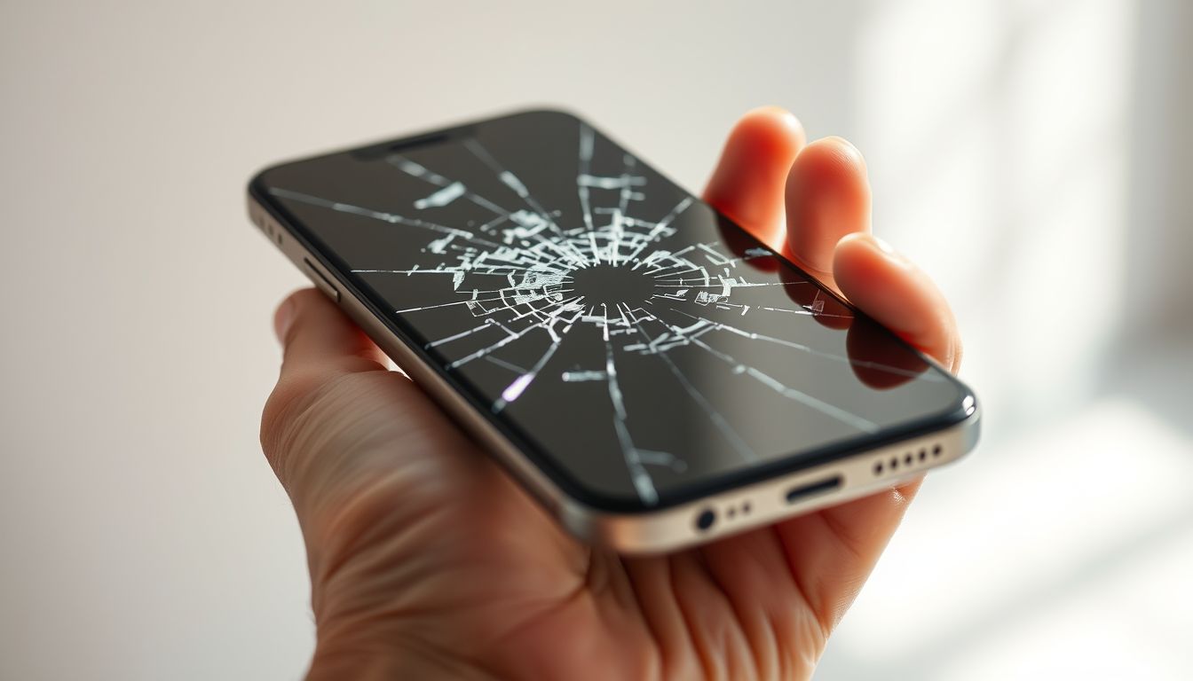 A betört telefonképernyő álomban kommunikációs akadályt jelez.