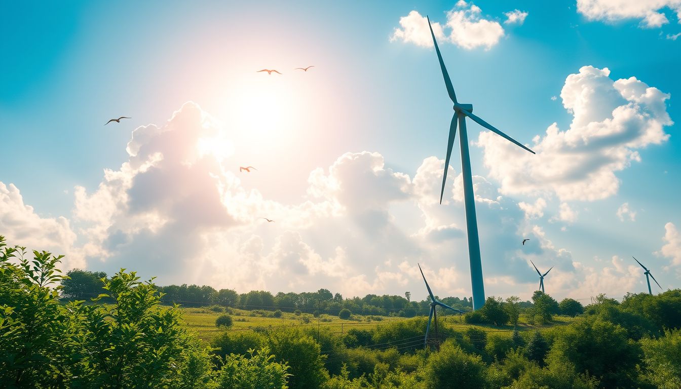 A turbina szimbolizálja a környezetvédelem iránti tudatosságot.