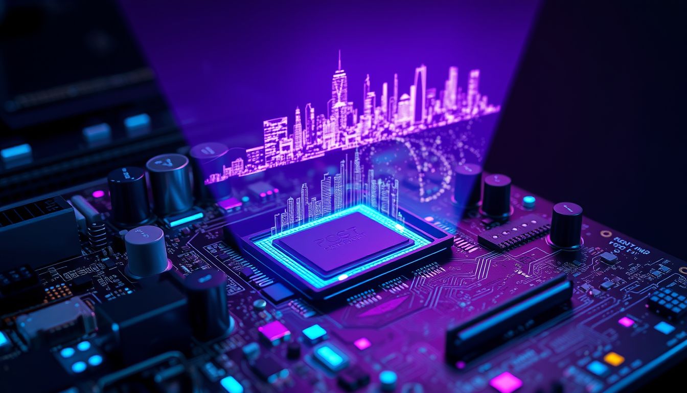Az alaplap álombeli jövőképe technológiai fejlődést jelképez.