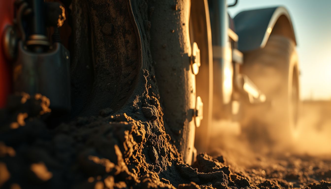 A traktor abroncsa a mezőgazdasági kitartás és stabilitás szimbóluma.