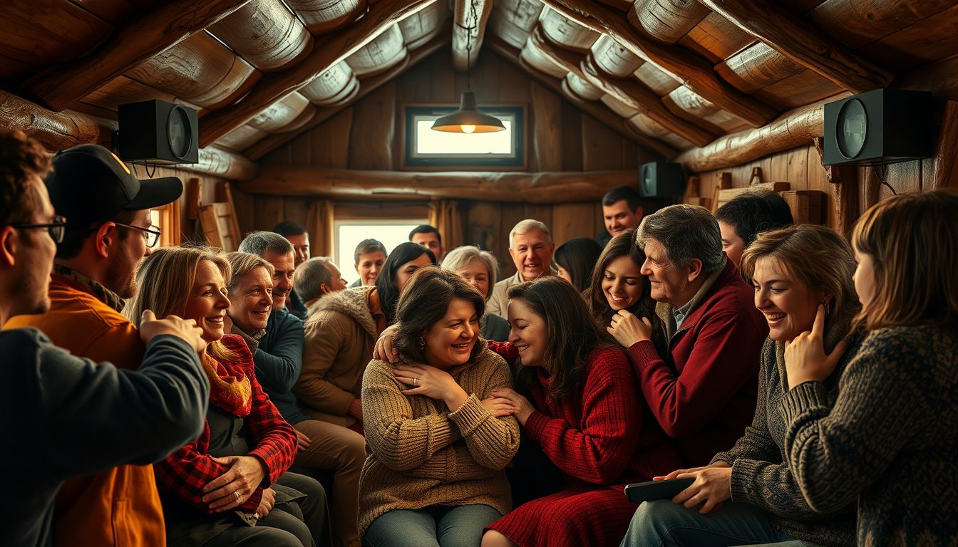 A kabinban lévők kapcsolatai a családi kötelékeket tükrözik.