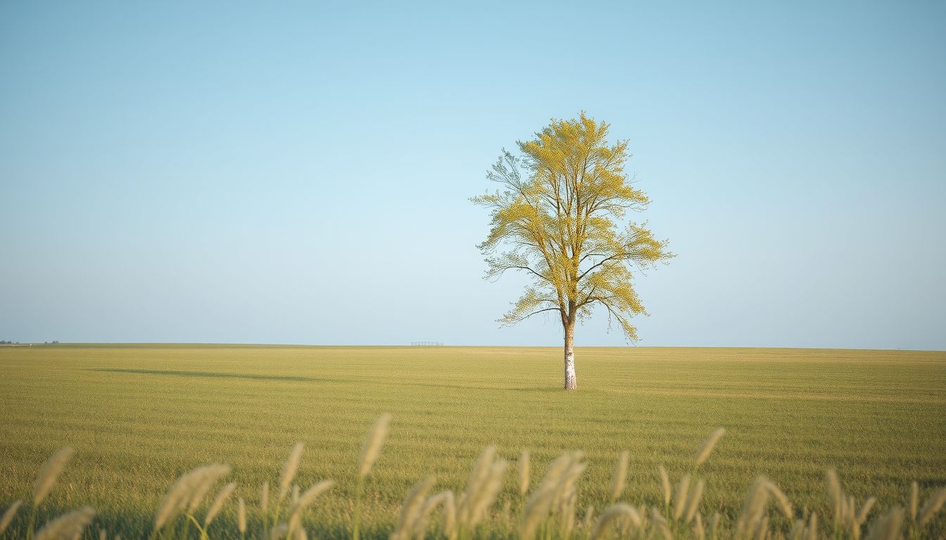 Az egyedülálló nyírfa az önállóság és erő jelképe.