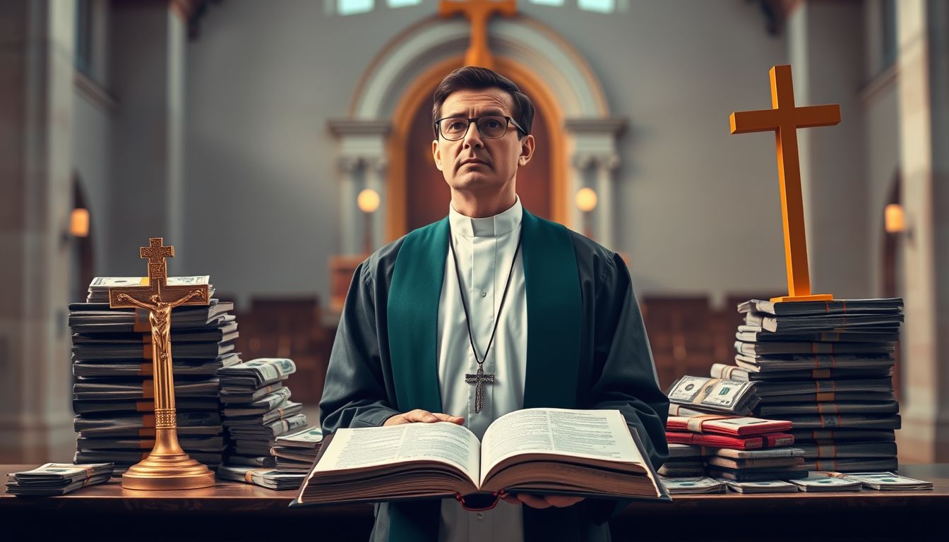 A gazdag lelkész álma a spirituális és anyagi konfliktust jelzi.