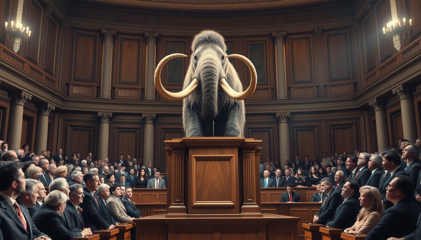 A mamut a politika szimbóluma: hatalom és befolyás jelképe.