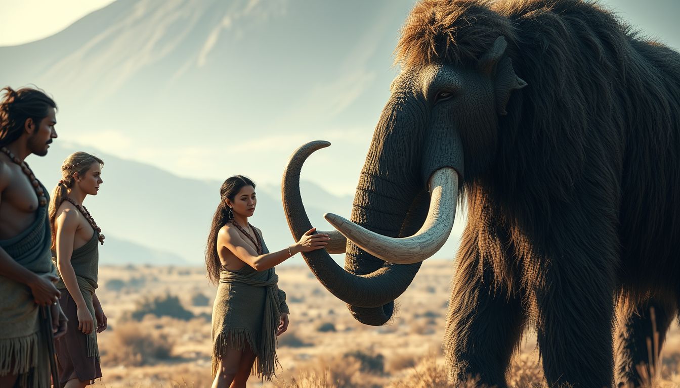 A mammut és az ember együttélése az ősi természettel való harmónia.