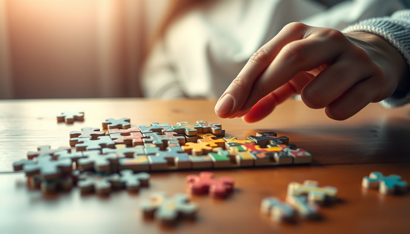 Az álombeli nehéz puzzle megoldása kitartást és türelmet jelképez.