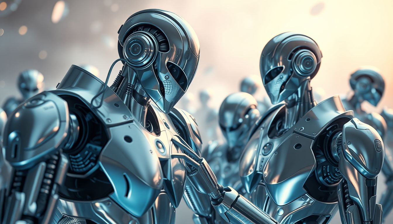 A platina robotok az álomban technológiai fejlődést szimbolizálnak.