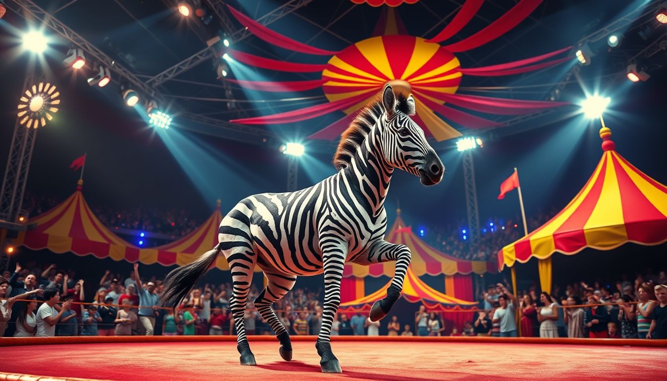 A cirkuszi zebra szimbolizálja a kalandvágyó szabadságot.