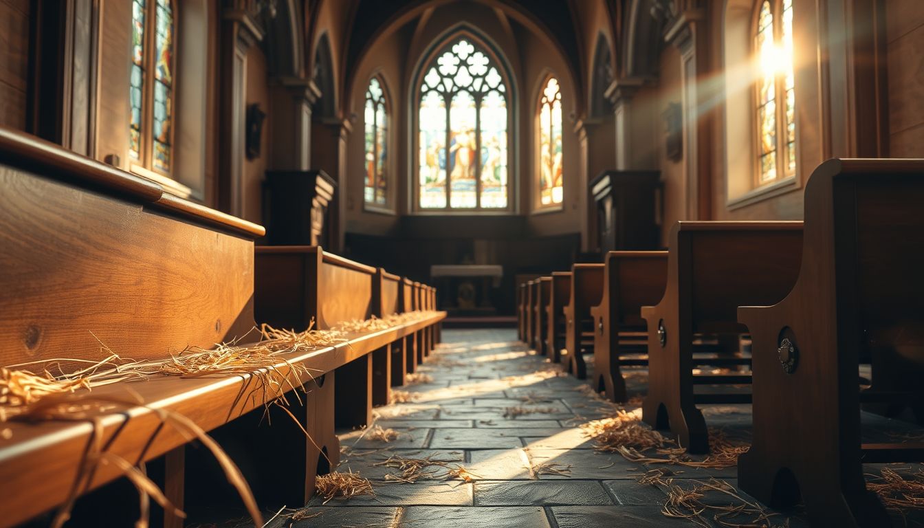 A templomban pelyva álma a lelki tisztulást jelzi.