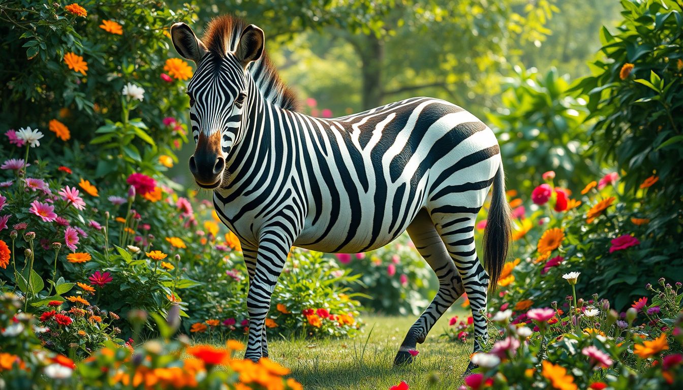 A kertben látott zebra az egyensúly és harmónia jelképe.