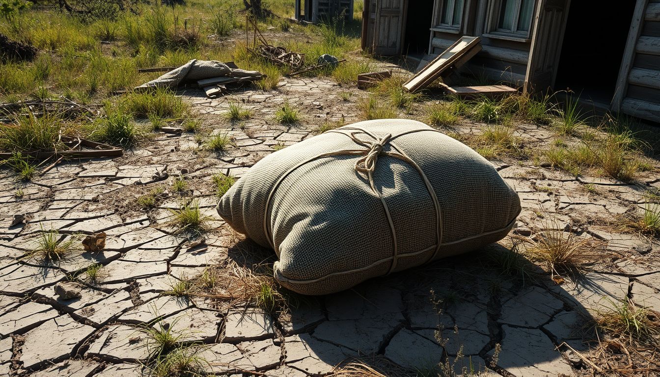 Az elhagyatott helyen talált szalmazsák rejtett lehetőségeket jelez.