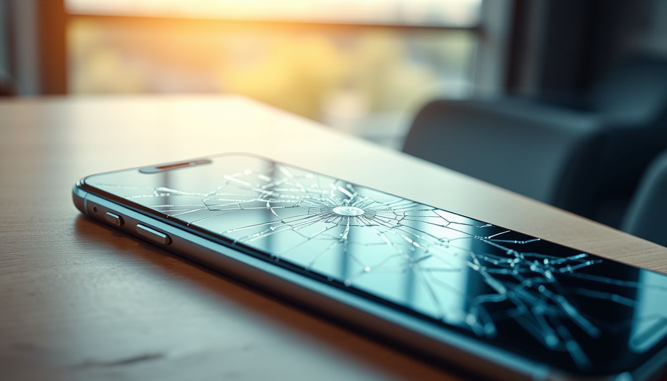 Az eltört iPhone képernyő álom veszteség és bizonytalanság jele.