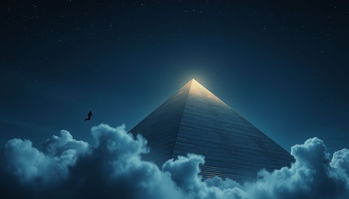 Álmodni repülésről piramis felett a szabadság vágyát jelzi.