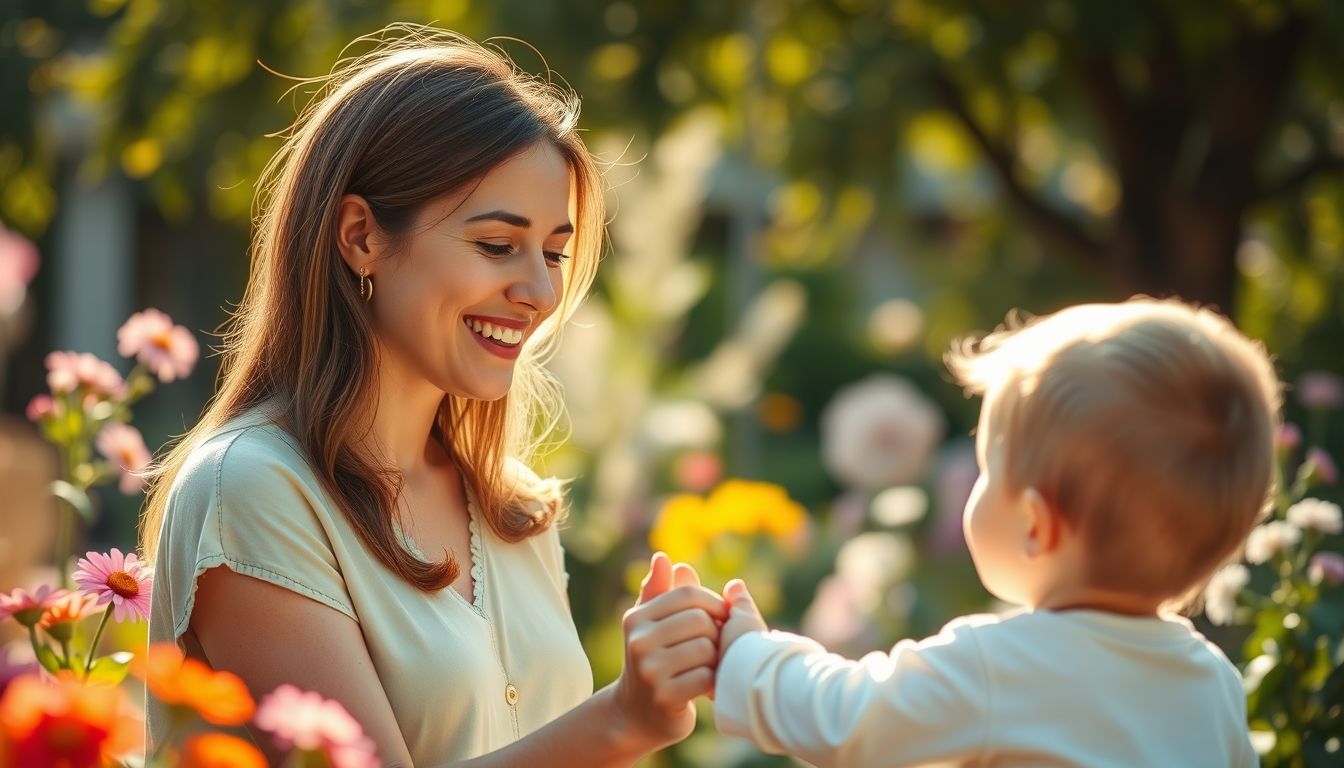 Az anya nevetése a boldogság és megnyugvás szimbóluma.