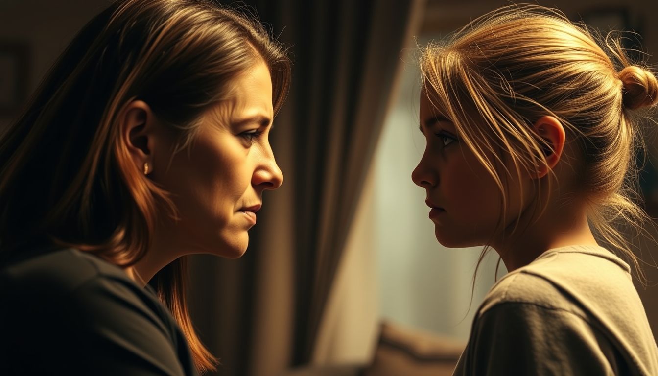 Az anya elleni veszekedés belső konfliktusokat jelképezhet.