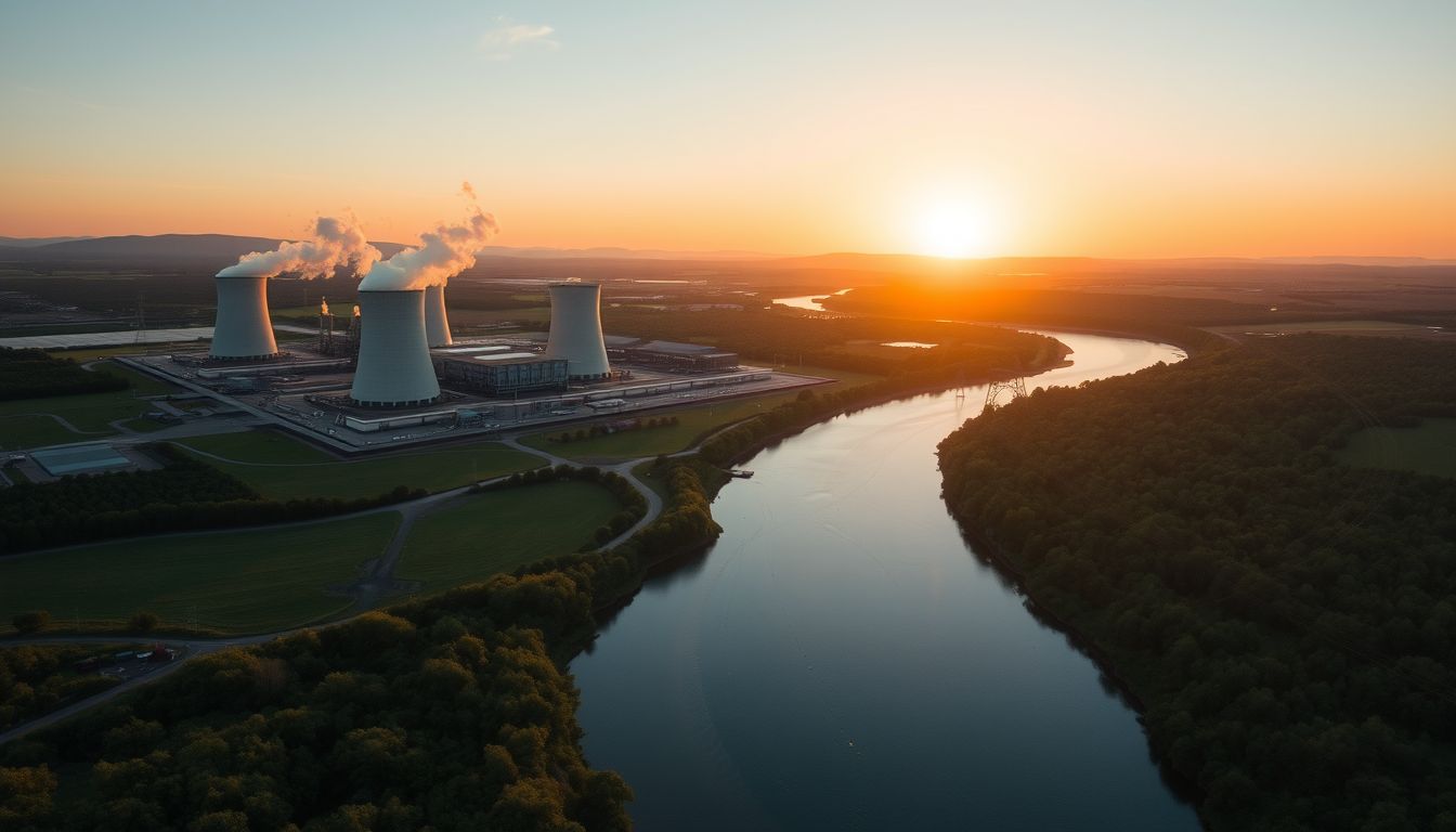 Az atomerőmű távoli látása a jövőbe vetett reményt jelképezi.
