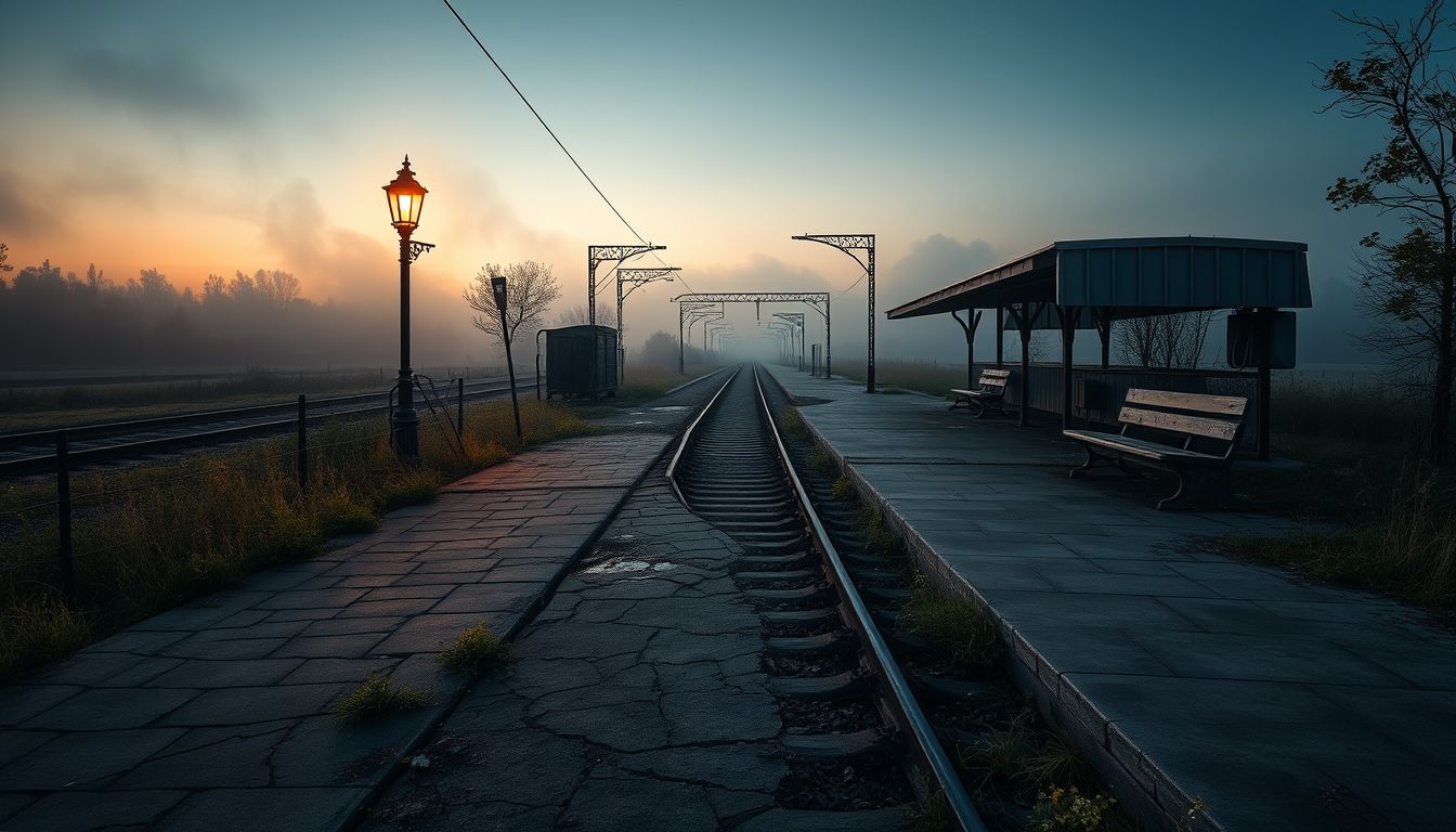 Az elhagyatott vasútállomás az elveszett lehetőségek szimbóluma.