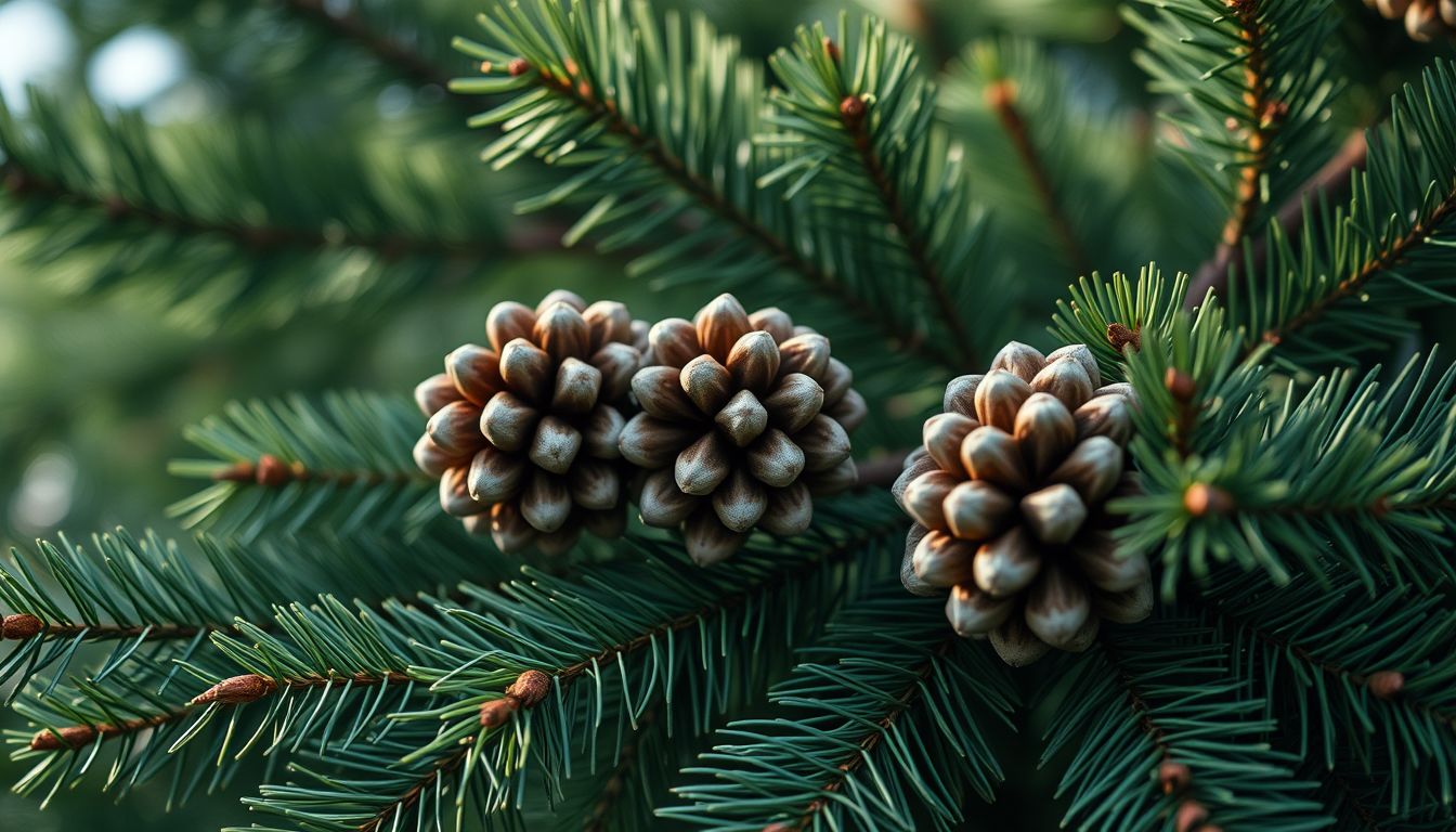 Fenyőtobozok a fán álomban a megújulást jelzik.