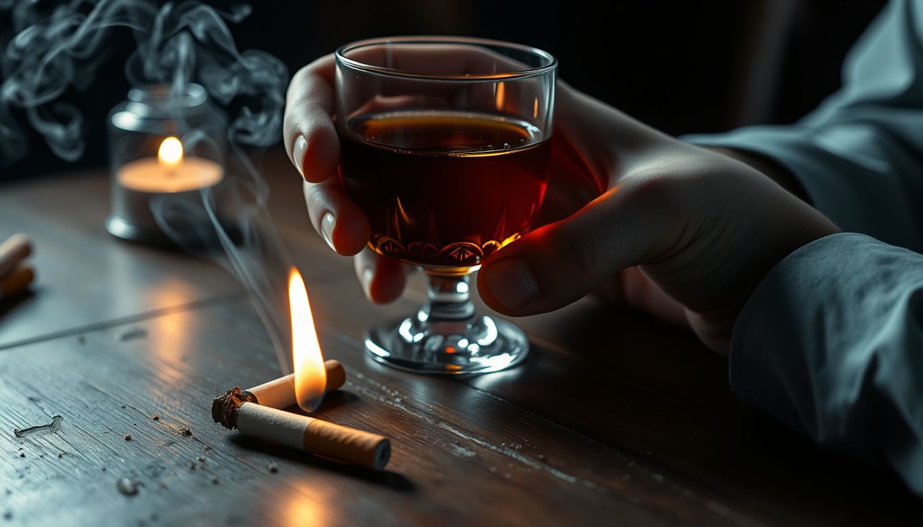 A konyak és cigaretta együtt fokozott egészségkárosító hatású szenvedélyek.