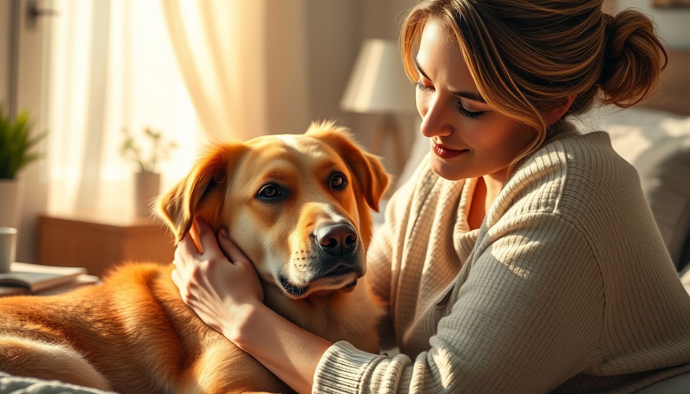 A kutya simogatása álomban mély békét és feltétlen szeretetet jelez.