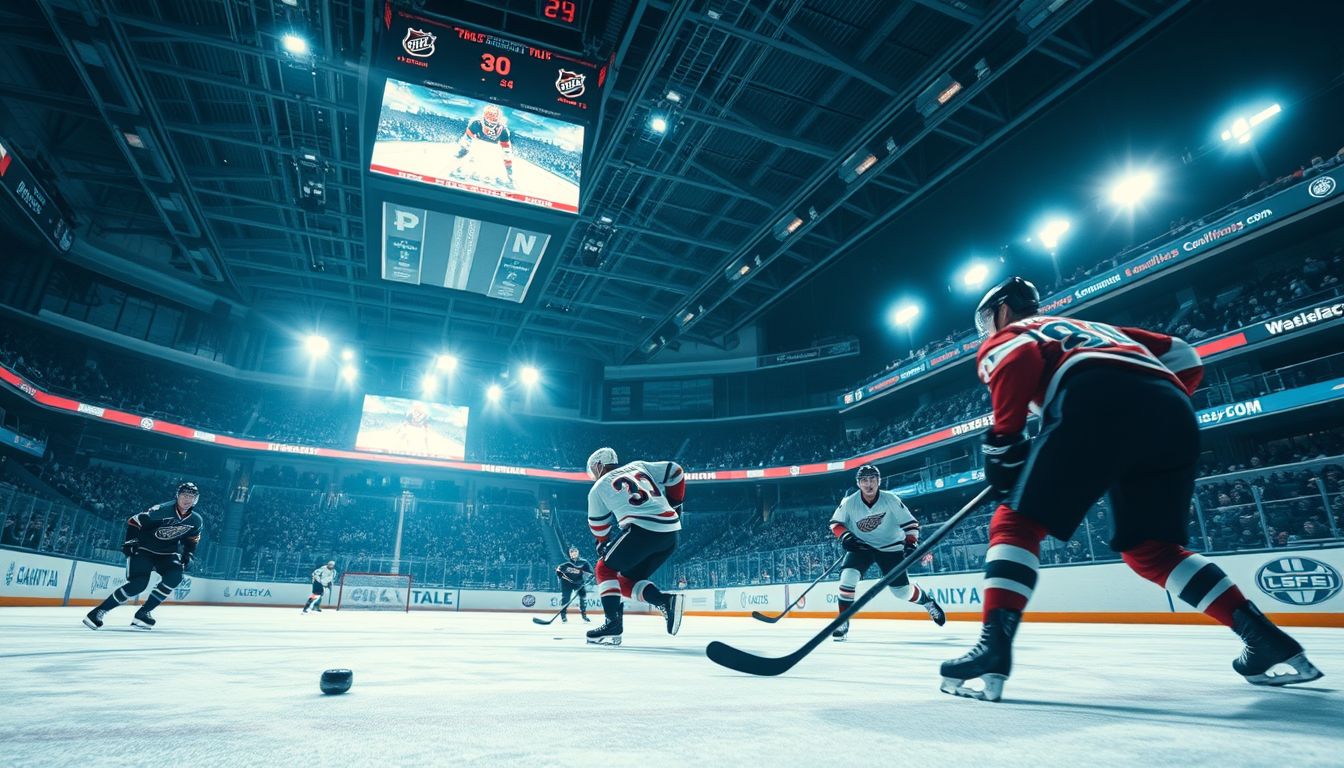 A jégkorong meccs nézése izgalmat és versenyszellemet jelképez.