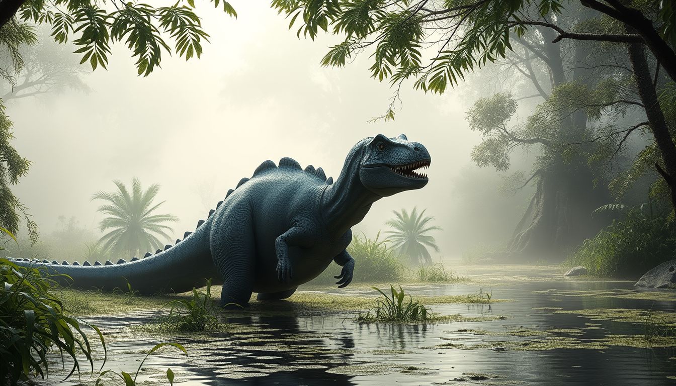 A Spinosaurus álomban az erő és alkalmazkodóképesség jelképe.
