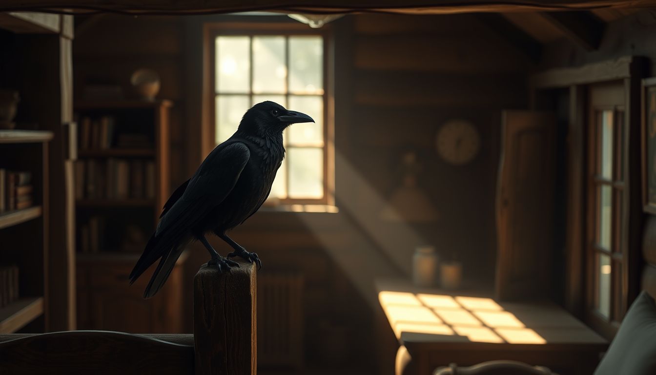 A házban varjú álomban a családi titkokra utalhat.